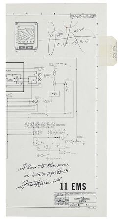 Lot #8263  Apollo 13 Flown Command Module Entry Monitor System Schematic - Image 2