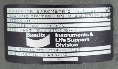 Lot #8094  Apollo Command Module Altimeter - Image 3