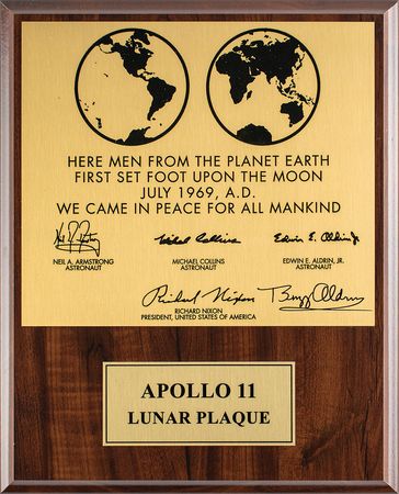 Lot #8223 Buzz Aldrin Signed Lunar Plaque - Image 1