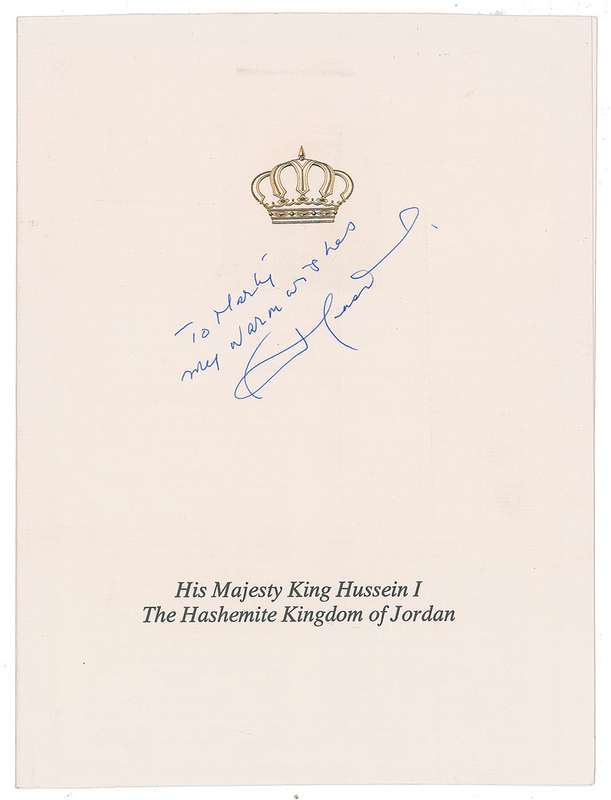 Lot 377 King Hussein Program and Signature