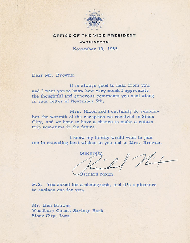 Lot 150 Richard Nixon Typed Letter Signed