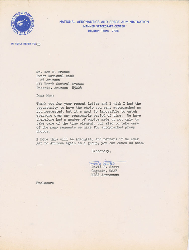 Lot 613 Dave Scott Typed Letter Signed