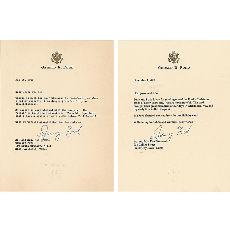 Lot 118 Gerald Ford Letters