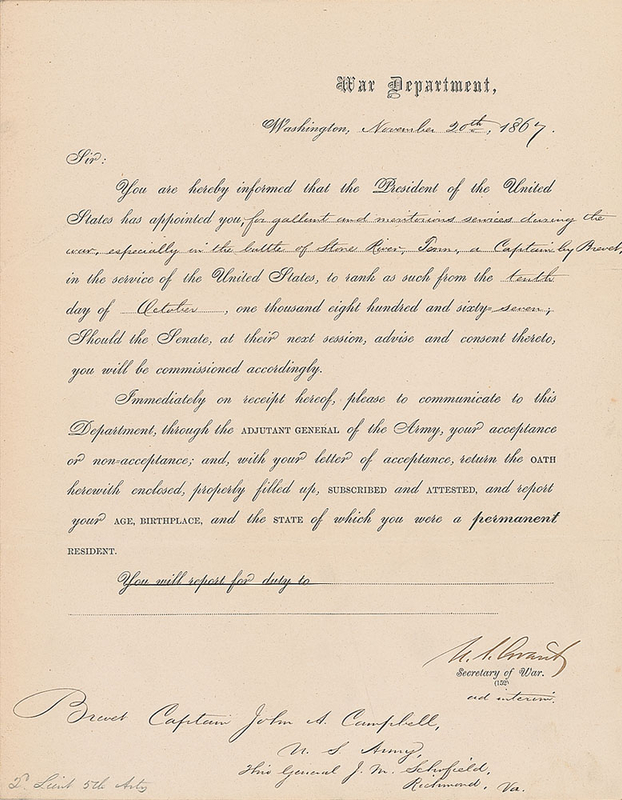 Lot 31 U. S. Grant Signed Document