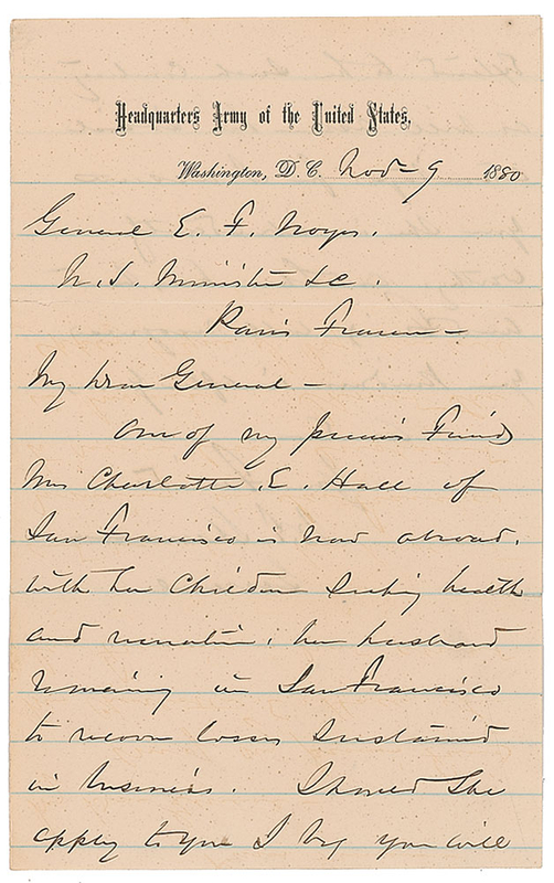 Lot 497 William T. Sherman Handwritten Letter Signed