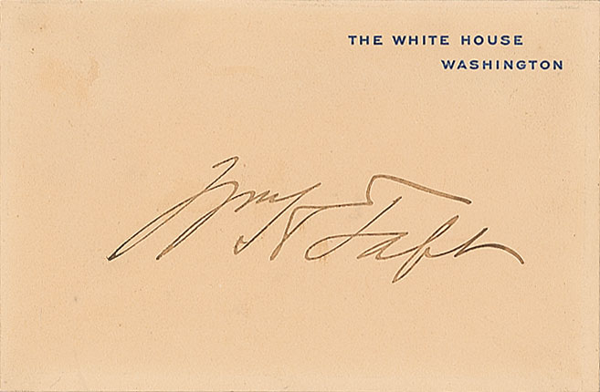 Lot 179 William H. Taft White House Card