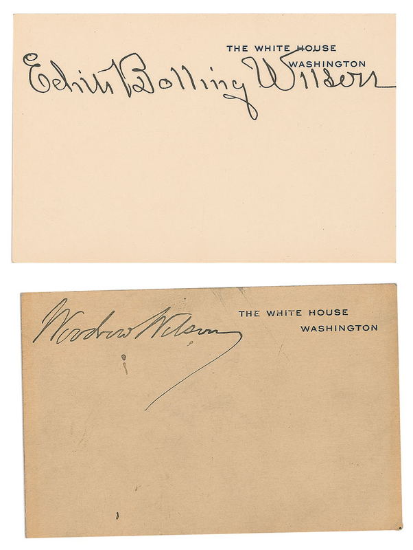 Lot 188 Woodrow and Edith Wilson White House Cards