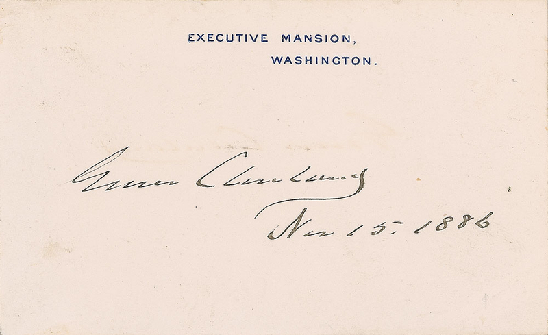 Lot 95 Grover Cleveland White House Card