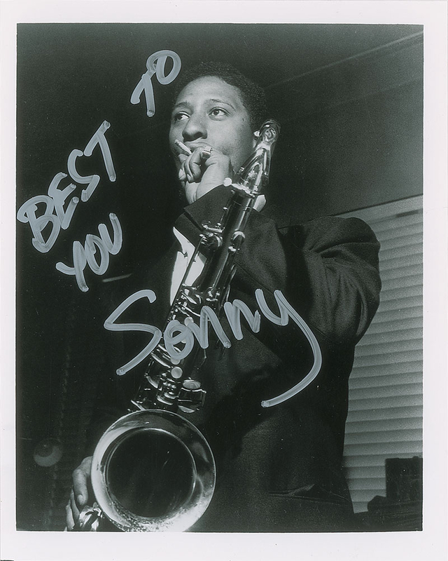 Lot 806 Sonny Rollins Signed Photograph
