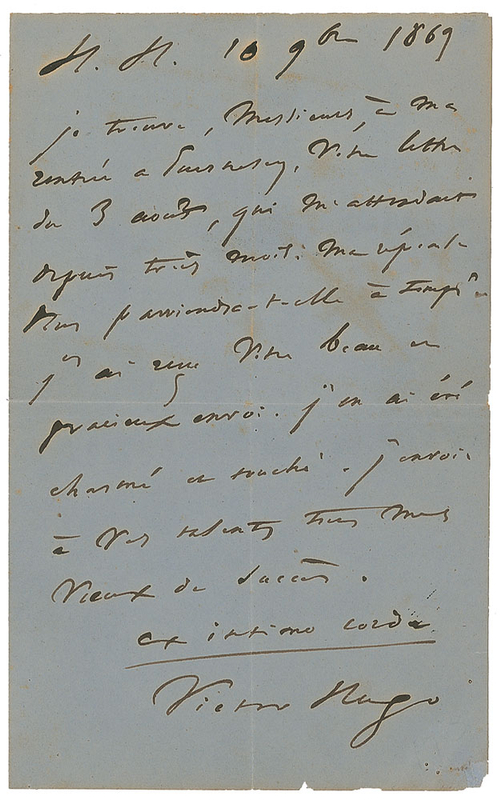 Lot 712 Victor Hugo Handwritten Letter Signed