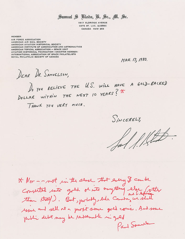 Lot 342 Economists: Paul Samuelson and Milton Friedman Group Lot
