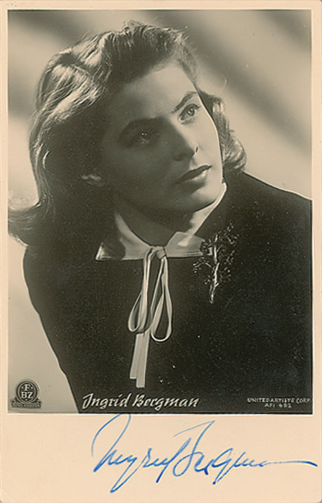 Lot 893 Ingrid Bergman Signed Photograph