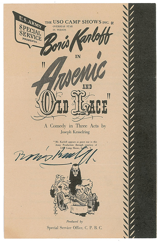 Lot 930 Boris Karloff Playbill