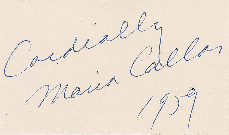 Lot 778 Maria Callas Signature