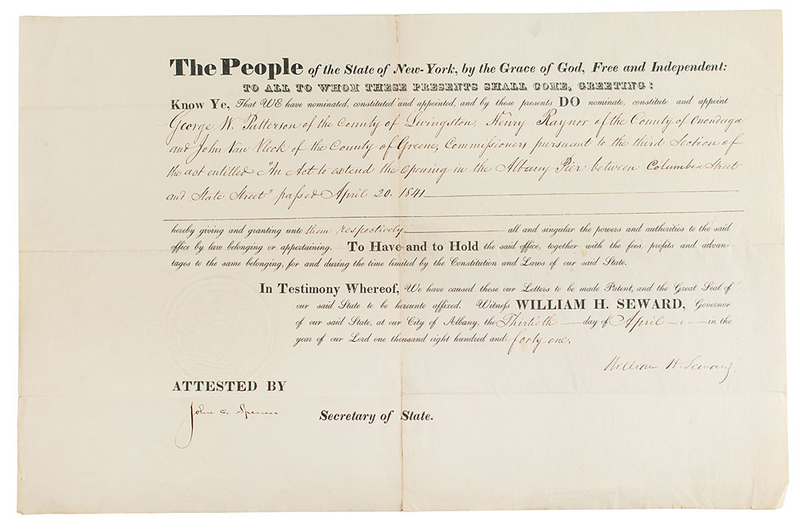 Lot 422 William H. Seward Signed Document