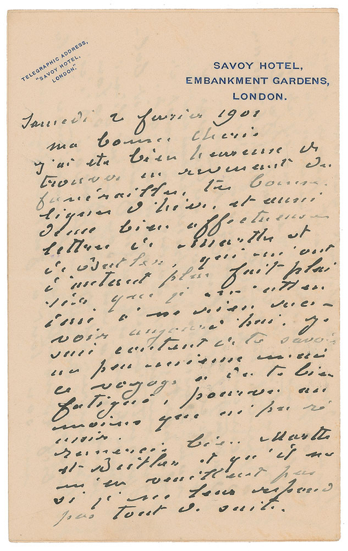 Lot 636 Claude Monet: Between meals with John Singer Sargent, Monet takes in Queen Victoria's state funeral: 