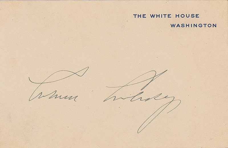 Lot 106 Calvin Coolidge White House Card