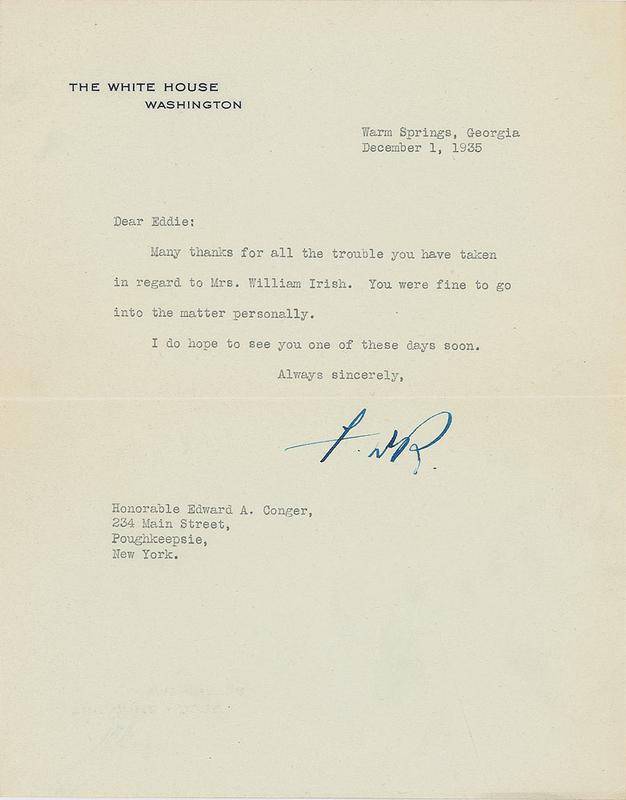 Lot 173 Franklin D. Roosevelt Typed Letter Signed