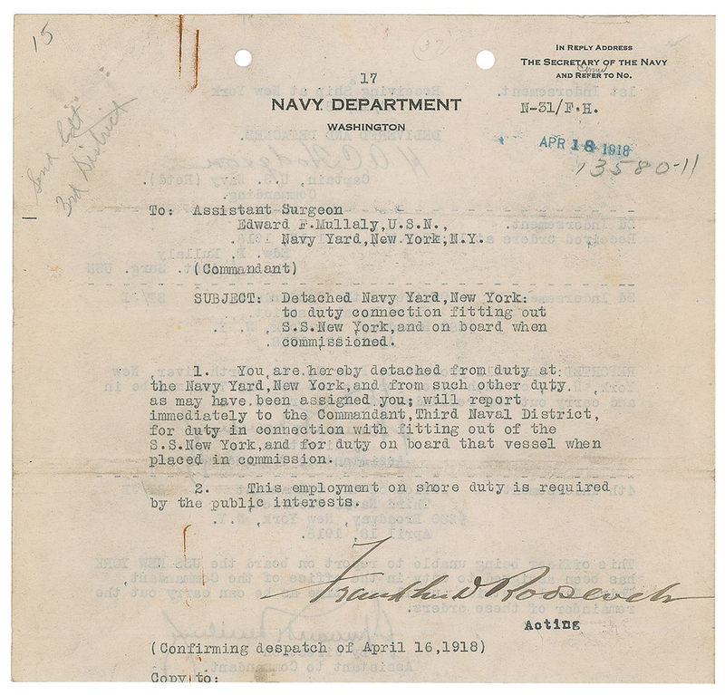 Lot 175 Franklin D. Roosevelt Signed Document