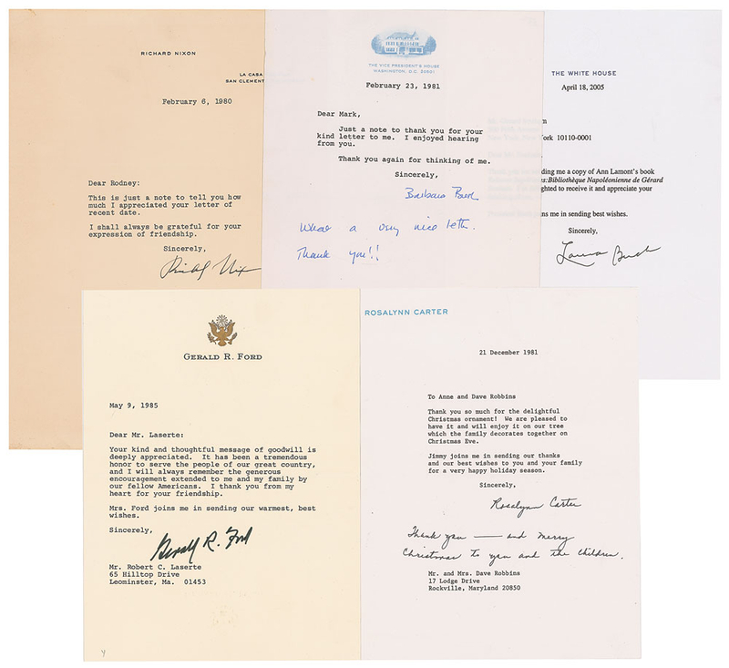 Lot 154 Presidents and First Ladies Typed Letters Signed