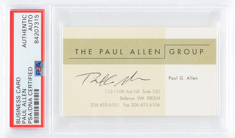 Lot 453 Paul Allen Business Card