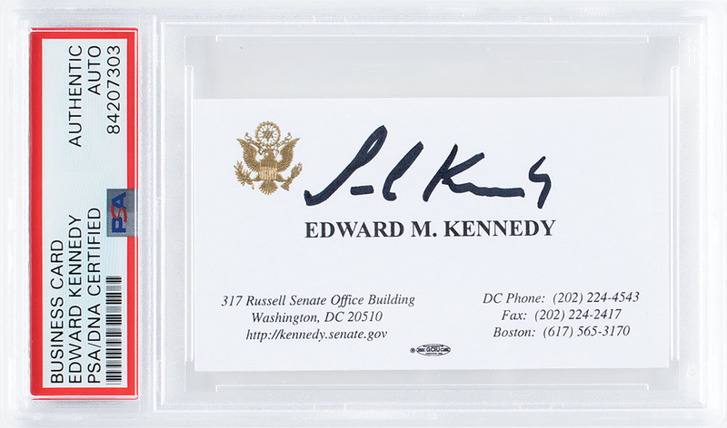 Lot 465 Ted Kennedy Business Card