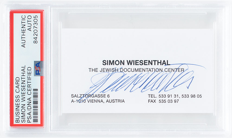 Lot 481 Simon Wiesenthal Business Card