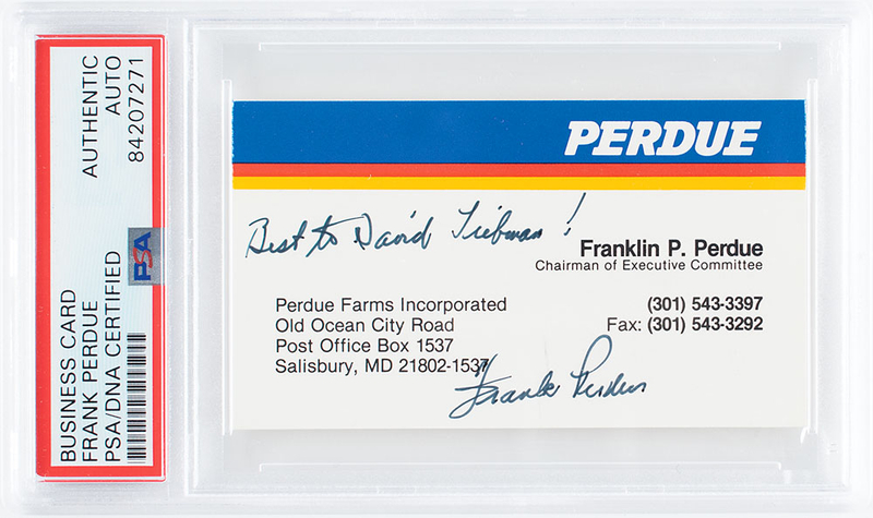 Lot 470 Frank Perdue Business Card