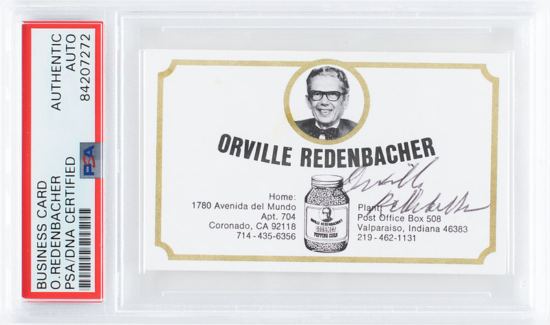 Lot 472 Orville Redenbacher Business Card