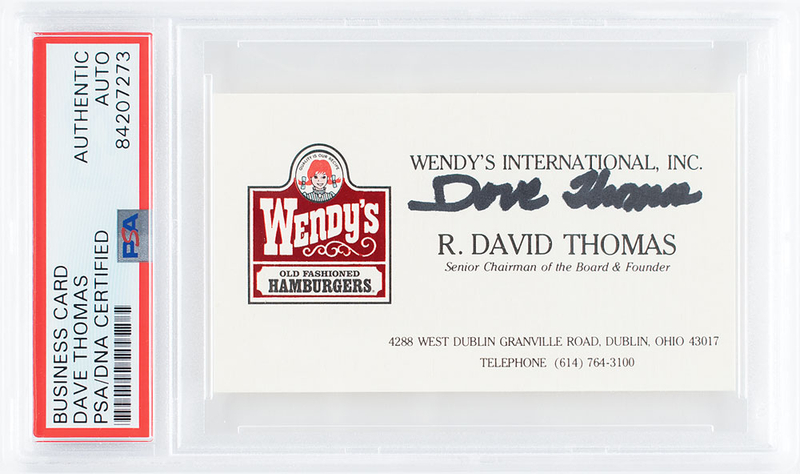 Lot 477 Dave Thomas Business Card