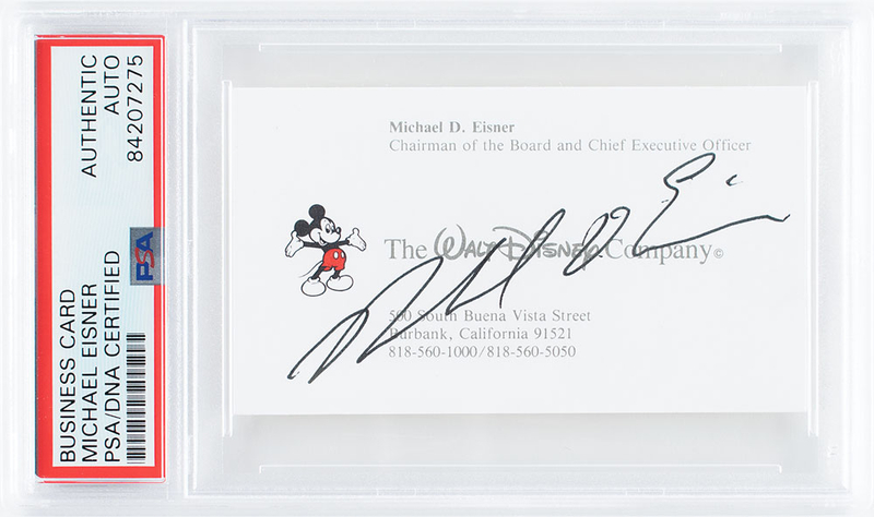 Lot 458 Michael Eisner Business Card
