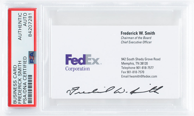 Lot 475 Frederick W. Smith Business Card