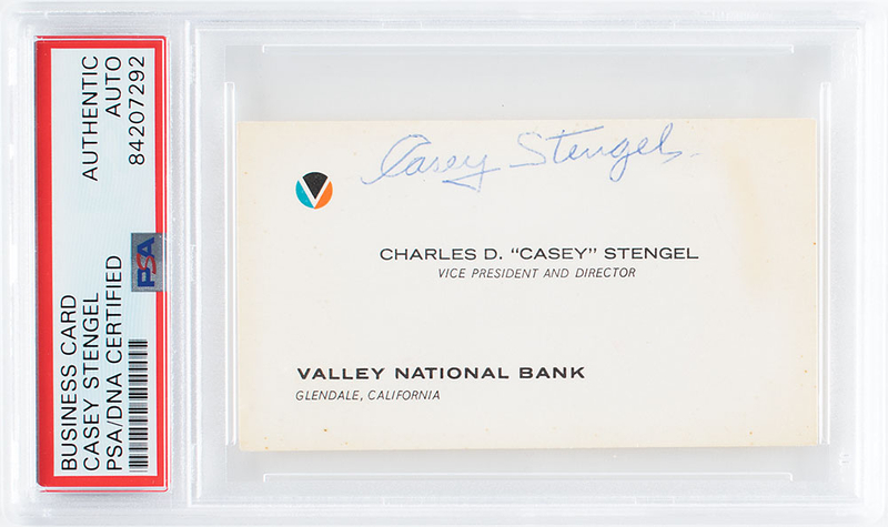 Lot 476 Casey Stengel Business Card
