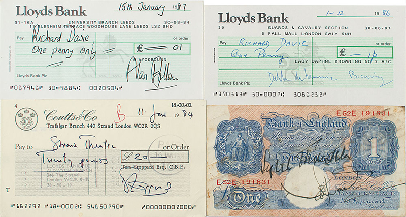 Lot 733 British Writers Checks