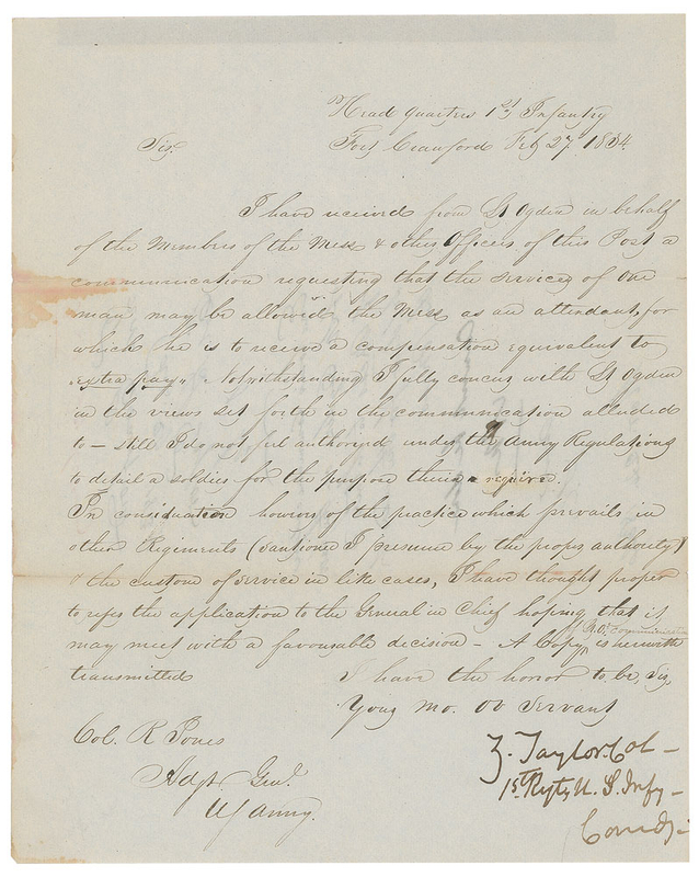 Lot 17 Zachary Taylor Signed Letter
