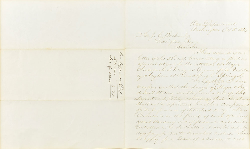 Lot 492 Jefferson Davis Handwritten Letter Signed