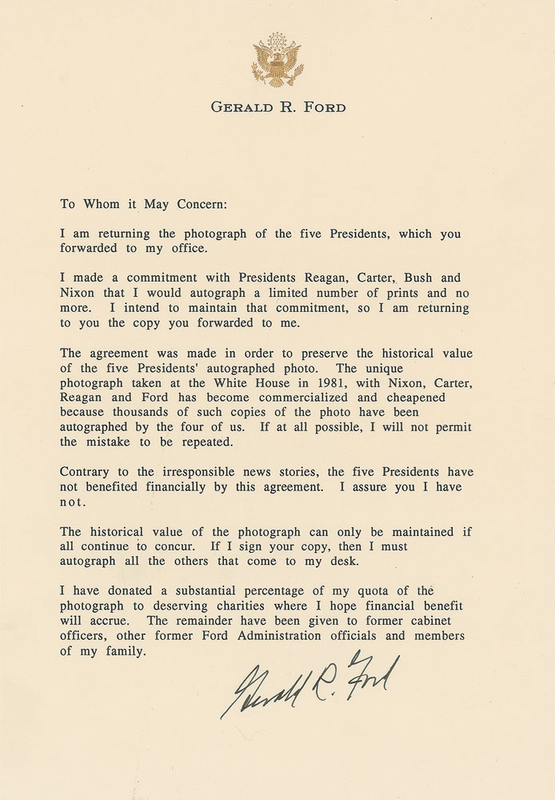 Lot 120 Gerald Ford Typed Letter Signed