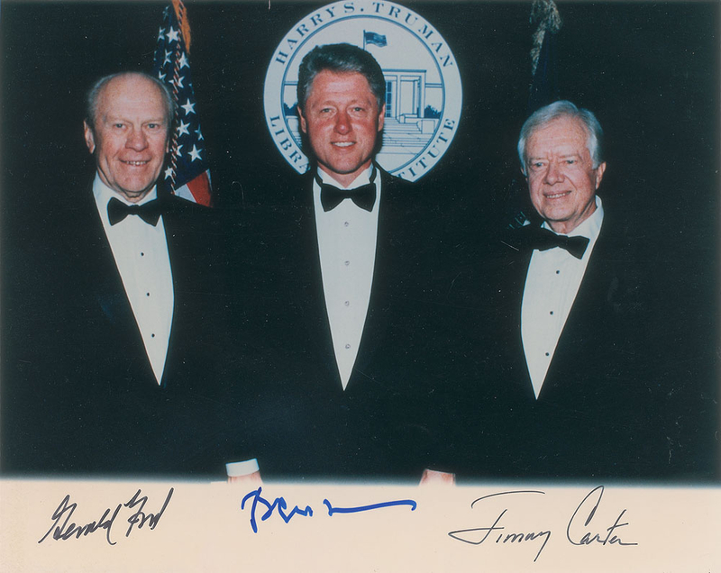Lot 93 Jimmy Carter, Bill Clinton, and Gerald Ford Signed Photograph
