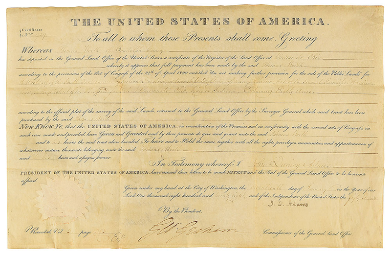 Lot 7 John Quincy Adams Signed Document