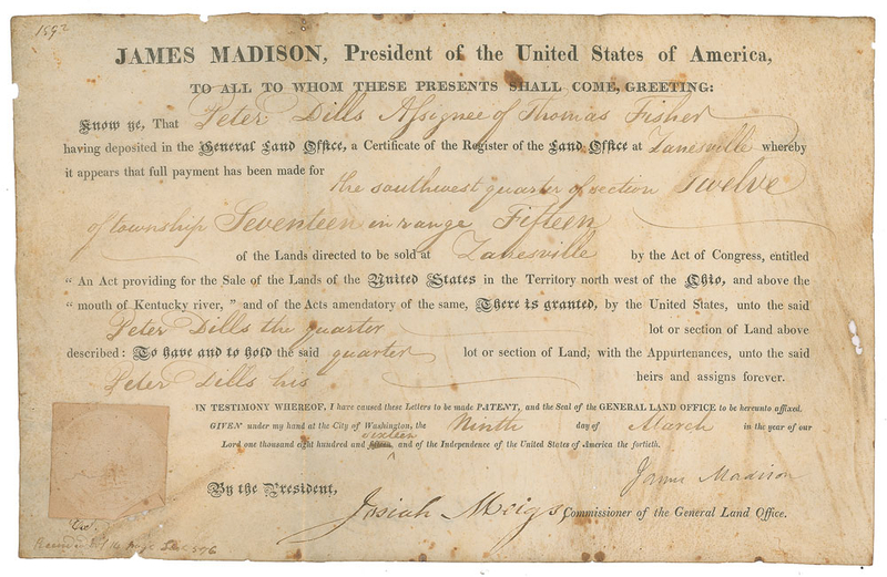 Lot 3 James Madison Signed Document