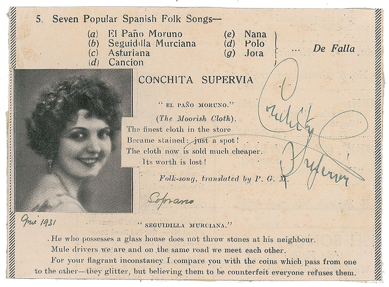 Lot 792 Conchita Supervia Signature