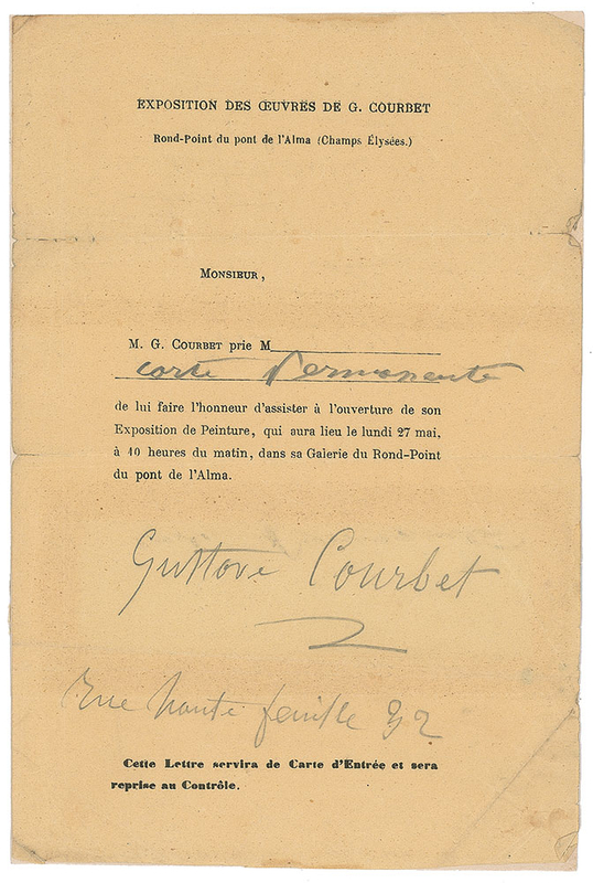 Lot 625 Gustave Courbet Invitation