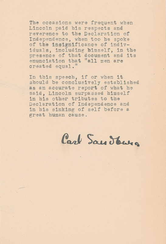Lot 698 Carl Sandburg