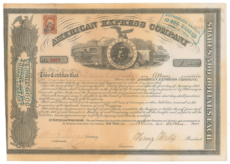 Lot 445 Henry Wells and William Fargo Signed Document