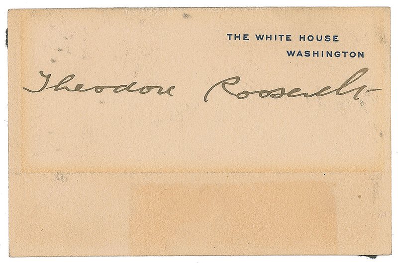Lot 178 Theodore Roosevelt White House Card