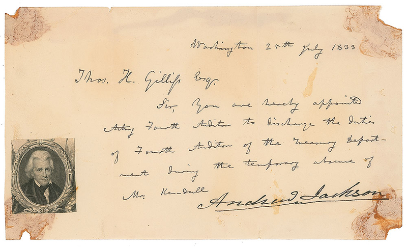 Lot 10 Andrew Jackson Signed Letter