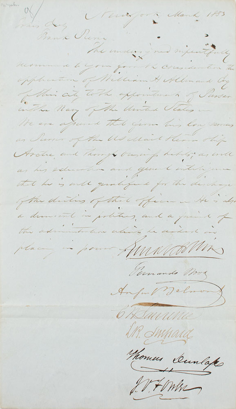 Lot 314 August Belmont Signed Letter