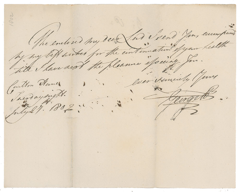 Lot 374 King George IV Handwritten Letter Signed