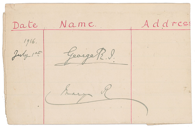 Lot 375 King George V and Mary of Teck Signatures