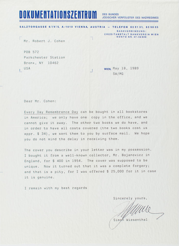 Lot 446 Simon Wiesenthal
